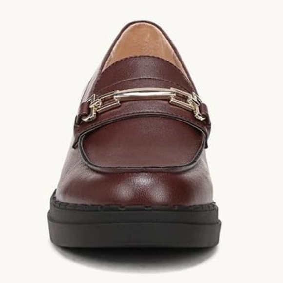 LifeStride Dolce Bit Wedge Loafer Wine Red Faux Leather Womens Sz 9.5 W WIDE New - Picture 9 of 12